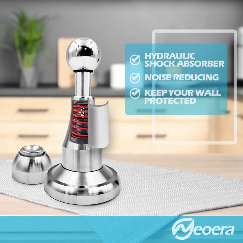 Neoera Magnetic Door Stopper, Updated Hydraulic Shock Absorbent Technology, Soft-Catch Magnetic Hold, Premium 304 Stainless Steel, Anti-Rust, Heavy Duty for Various Door Types, Wall Mount 1Pack - Image 3